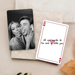 Personalized Metal Photo Wallet Card: Couple Playing Card Gift, Valentine Gifts for Him, Boyfriend, Photo Love Note Card
