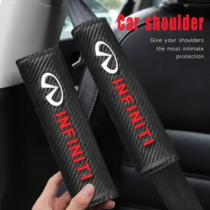 Universal Leather Car Seat Belt Shoulder Pad Car Accessories, 1/2 Pack, Comfortable Neck Protection, Fits Infiniti Qx60 Qx70 Qx80 Qx50 Qx30 Q70l Q60 Q50 Q60 S Q30 Esq
