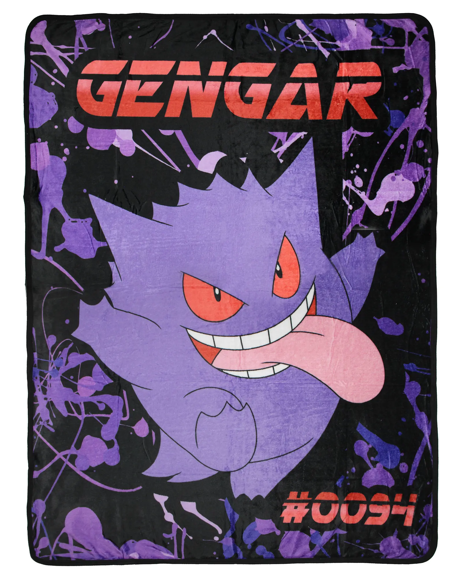 Pokemon Gen 1 Gengar Trading Card Pokedex Throw Blanket - 46" x 60" Cozy Soft Fleece Throw Blanket for Bed Couch