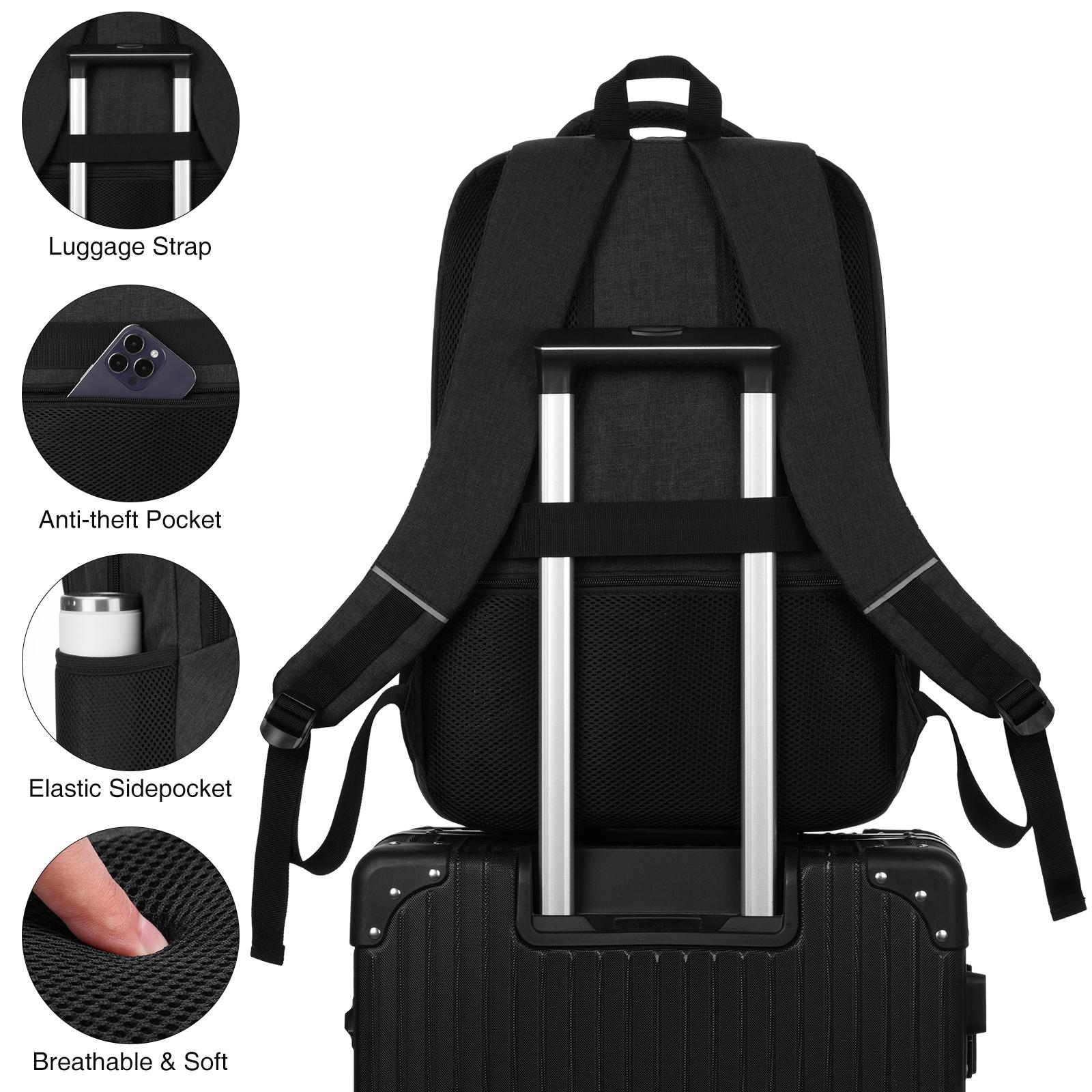 TSA Approved  Laptop Travel Backpack, Airline Carry On Approved Weekender Bag with USB Charging Port, Fits Up  with Shoe Compartment  Durable Business Travel Backpack with Luggage Sleeve, Anti-Theft Back Pocket,  USB Charge Port for Office & Trip