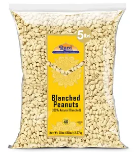 Rani Peanuts Skinless (Blanched, Uncooked) 80oz (5lbs) 2.27kg Bulk ~ All Natural | Vegan | Gluten Friendly | Kosher | Fresh Product of USA ~ Spanish Grade Groundnuts
