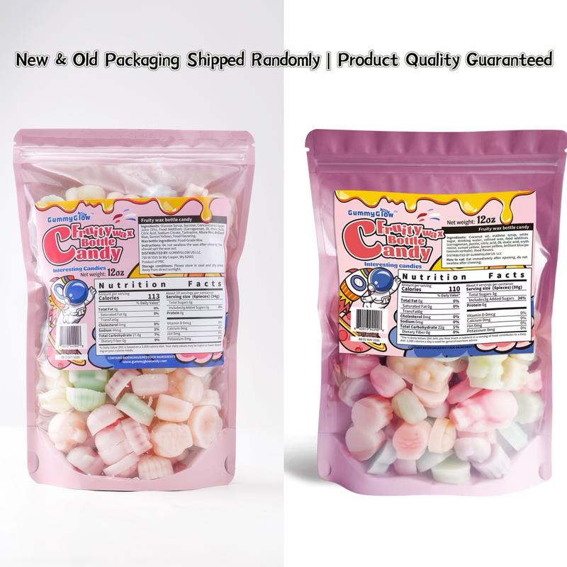 【Refresh & Upgrade】GummyGlow Wax Candy 12oz Filled Variety Flavor Jam,Contains 55-65 fun shape candies and 5 flavors, Retro party snacks,tiktok viral candy.