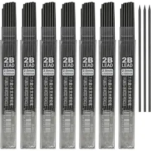 120 count 2B Lead Refills 2.0 mm Smooth Mechanical Pencil Refills Break Resistant Bold Thickness Graphite 12 Leads Per Tube for Drawing Project Painting Compasses Core