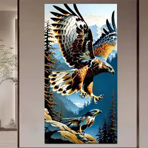 1 set of DIY diamond painting kit, 5D diamond art set, DIY decoration flying eagle diamond painting kit with full round diamonds, mosaic, diamond art, DIY art home decor, suitable for Christmas.