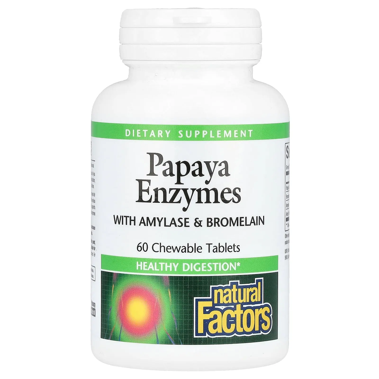 Natural Factors Papaya Enzymes with Amylase & Bromelain, 60 Chewable Tablets