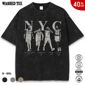 [Sale Up To 40%] Vintage New York City Basketball Washed T Shirt, Retro NYC Basketball Players Graphic Tee, Knicks Fan Streetwear Apparel