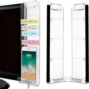 Acrylic Computer Message Board Display Screen Side Sticky Notes Pad Memo Notepad Office Desk Accessories
