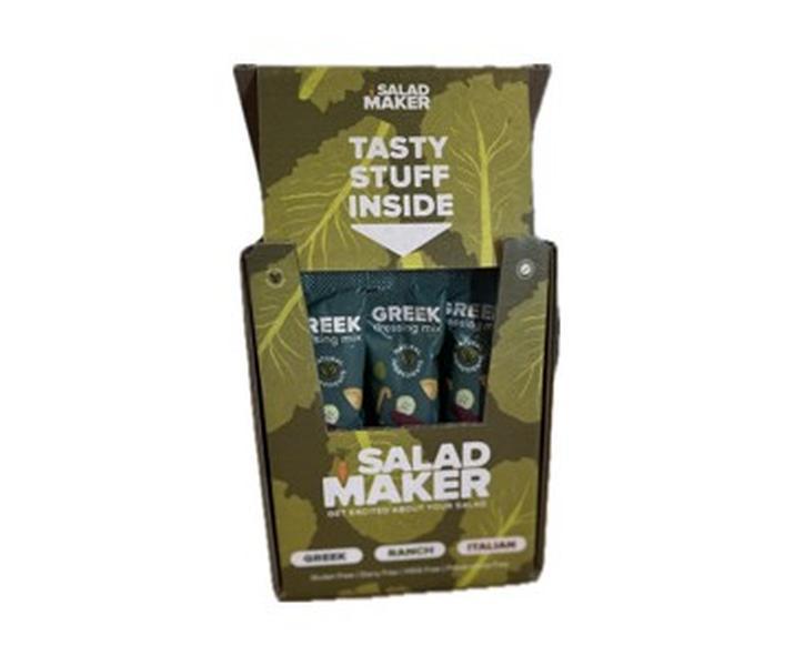 Salad Maker Italian Greek dry salad dressing mix 15 pack box, gluten free, preservative free, no msg, dairy free, makes 12 oz of salad dressing