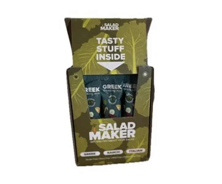 Salad Maker Italian Greek dry salad dressing mix 15 pack box, gluten free, preservative free, no msg, dairy free, makes 12 oz of salad dressing