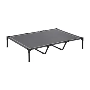 【SummerFinds】VEVOR Elevated Dog Bed for Large Dogs,  Portable Raised Dog Cot with Steel Metal Frame and Breathable Teslin Mesh, Indoor & Outdoor Pet Cooling Raised Hammock Bed, XL, Gray