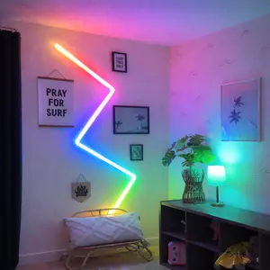 LEPRO WL1 AI Smart RGB Wall Lights for Christmas Decorations with LightBeats Music Sync Voice Control via App Wi-Fi & Bluetooth LED Light Bars 8 Pcs with 4 Corners