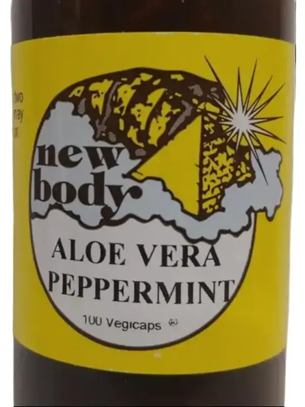 New Body Products Aloe Resin & Peppermint Natural Botanical Health Dietary Supplement, 100 Vegetarian Capsules for Traditional Herbal Support
