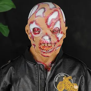 "Clearance Sale" Torn Human Latex Mask for Halloween, Prank Scares, and Cosplay. Creepy, Movie-Inspired Design for Adults. Perfect for Costume Parties, Shock Value, and Unique Gifts 40008