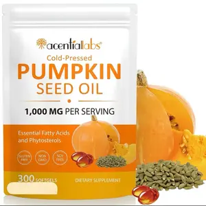Dietary Pumpkin Seed Oil with Saw Palmetto Softgels, 300 Count - Cold Pressed Pure Virgin Oil with Essential Fatty Acids, Phytosterols - Supports Hair, Prostate Health