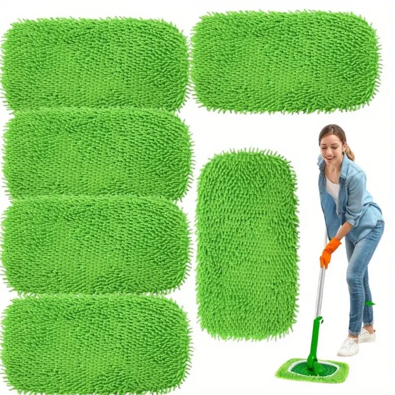 4pcs/6pcs/8 pcs Reusable Washable Microfiber Mop Pads - Secure Fit Design, Microfiber Texture, Cleaning Accessories(Mop is not Included) summerwins