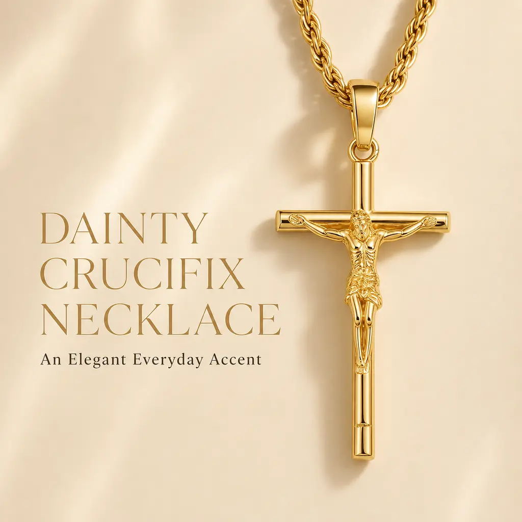 Couple Cross Necklace Matching Set, Christian Jesus Pendant Jewelry for Him Her, Waterproof 18K Gold Plated Stainless Steel Necklace, Anti-Tarnish Lightweight Dainty Cross Necklace Gift for Boyfriend Girlfriend Date Night Wedding Streetwear