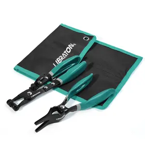 LIBRATON 2Counts Hose Clamp Pliers Set, with Hose Clamp Pliers, Hose Remover Pliers, Storage Pouch, Hose Remover Pliers for Fuel Oil Water Pipe, Hose Clamp Tool with Swivel for Removal and Installation