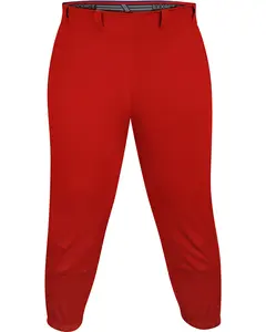 Exxact Sports Girls Softball Pants Knicker/Yoga Style Knee Length, 4-Way Stretch Low Rise Youth Softball Pants for Girls - (Red)