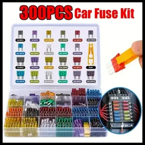 Car Fuse Kit, Car Fuse Circuit Detection Pen Tool, Multipurpose Car Blade Fuse Set with Box Clip Combination, Professional Car Repair Tool, Car Circuit Tester