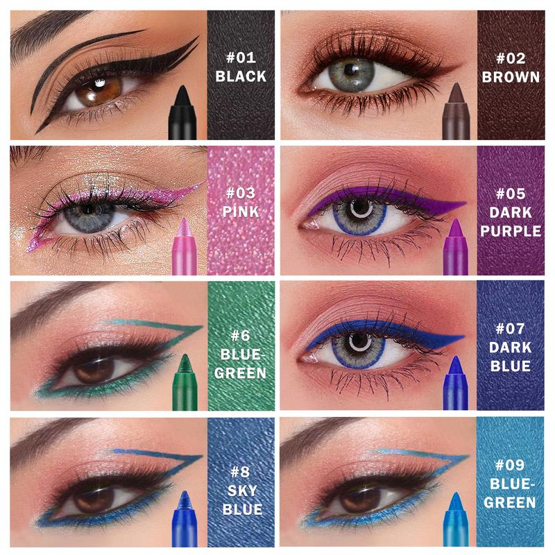 QIUFSSE 16 Color Vibrant Eye Liner Pencil Set for Creative Makeup, Highly Pigmented, Water-Resistant, Long Wearing & Smooth Application