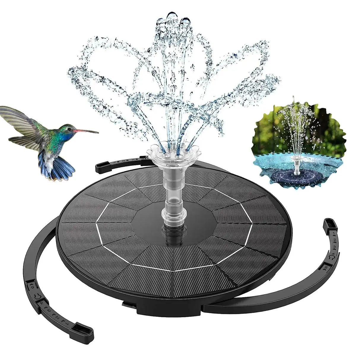 AISITIN Outdoor Solar Water Fountain, 1 Count 3.5w Solar Bird Bath Fountain with 11 Nozzles, Decorative Gardening Fountain, Water Irrigation for Garde