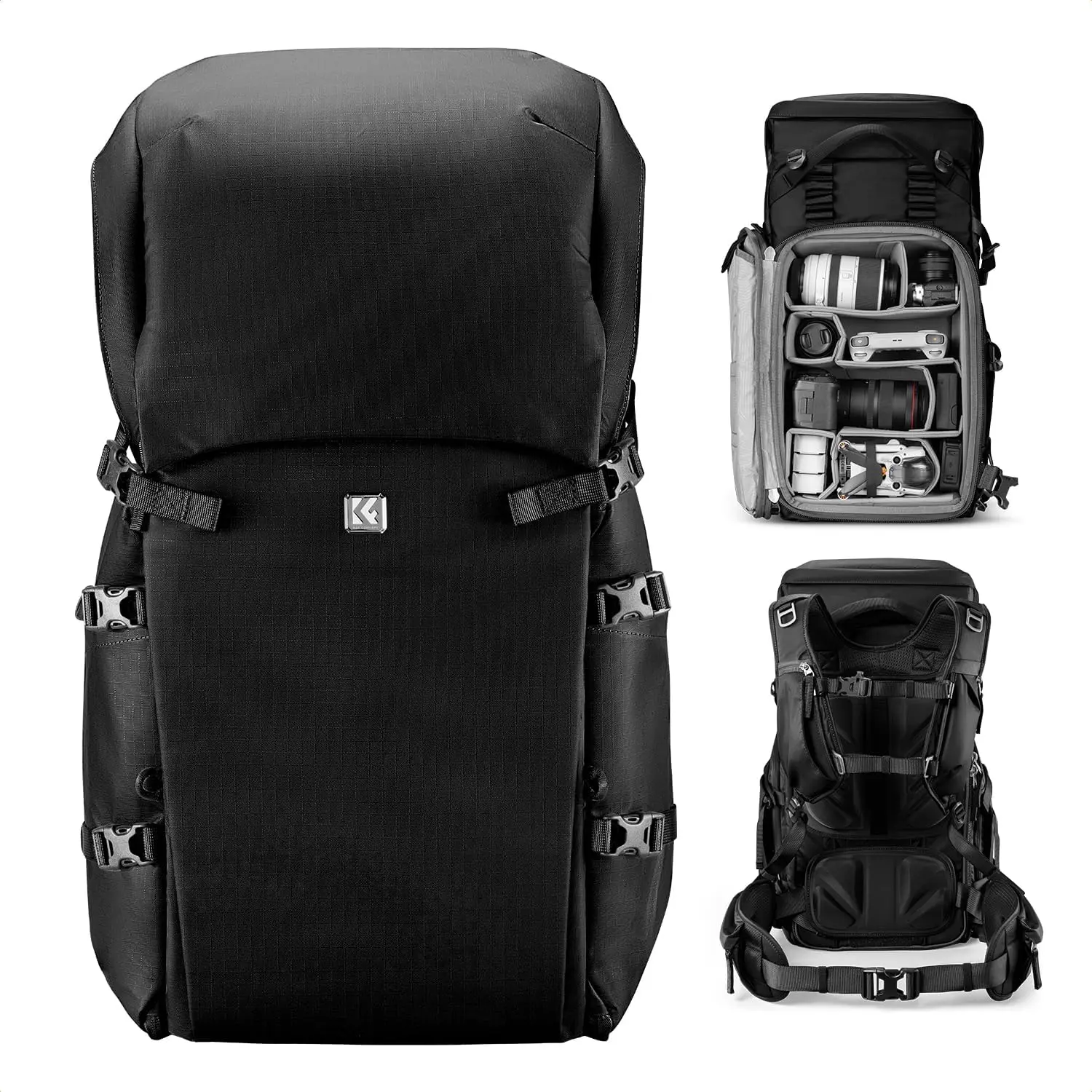 【DealsForYouDays】K&F CONCEPT Camera Backpack, 40L Large Capacity Camera Bag, Waterproof DSLR Camera Back Pack, Extra Large Photography Bag Backpack