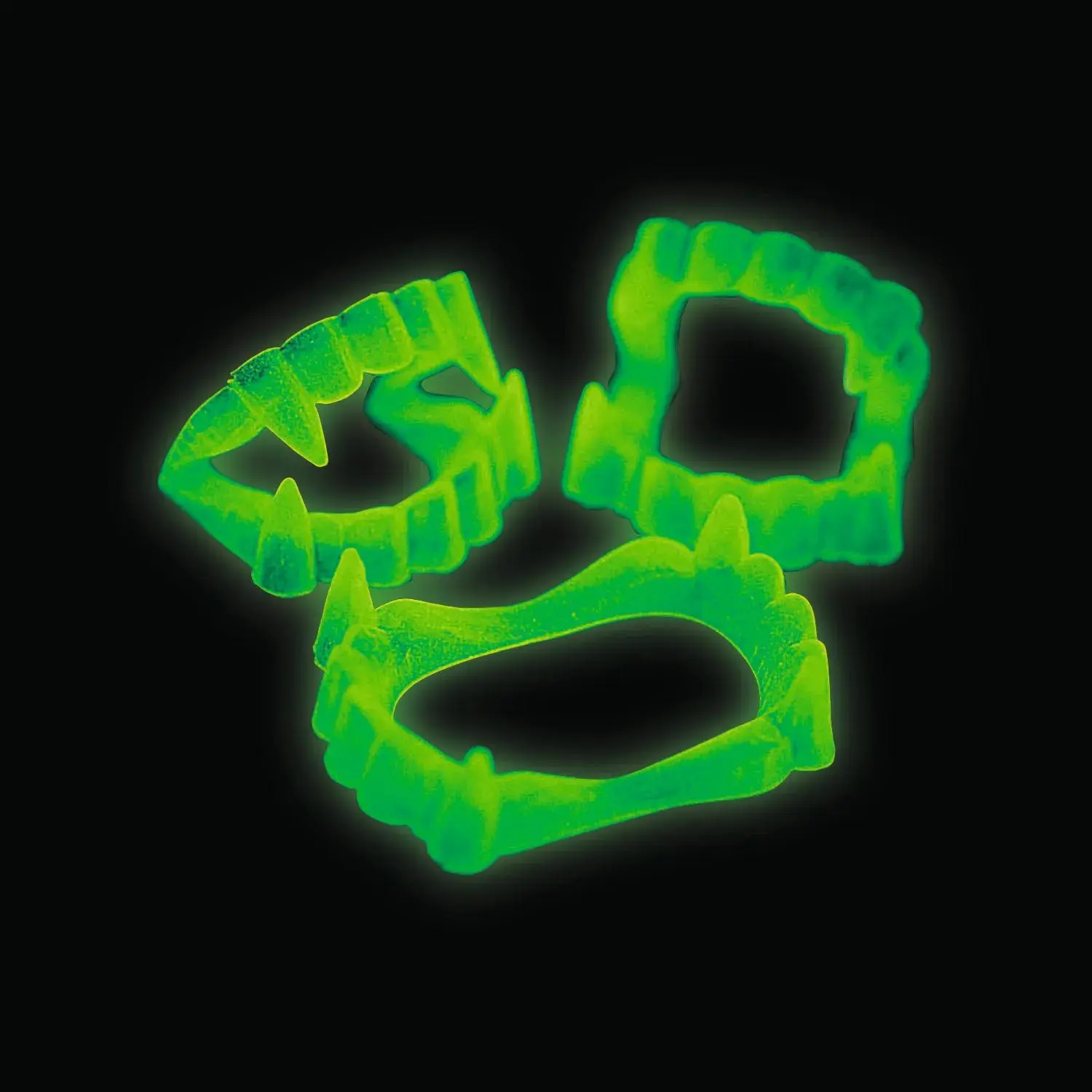 Men's Halloween Vampire Teeth Accessories - 2.5" Bulk 72-Pc, BPA-Free Plastic, Glow-in-the-Dark, Party Supply, Costume Props