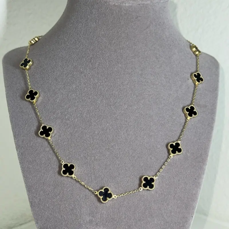 14k gold clover necklace