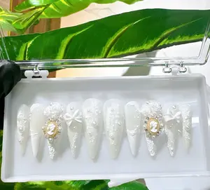 Bridal Press-On Nails Set – Elegant Wedding Fake Nails