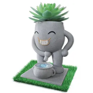 Freedom Lover Funny Succulent Planter, Head Planter Plant Pot with Drainage Bowl, Hilarious Housewarming Gag Gift for Plant Lovers, Office Desk & Home Decor, Indoor & Outdoor Use