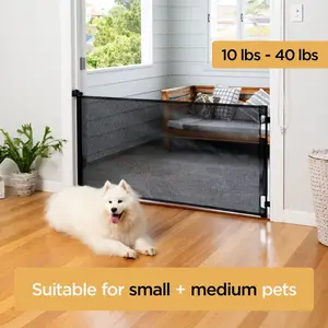 Retractable Steel & Mesh Mounted Dog & Cat Gate 33-in Black 2.76 x 71 x 33 inches