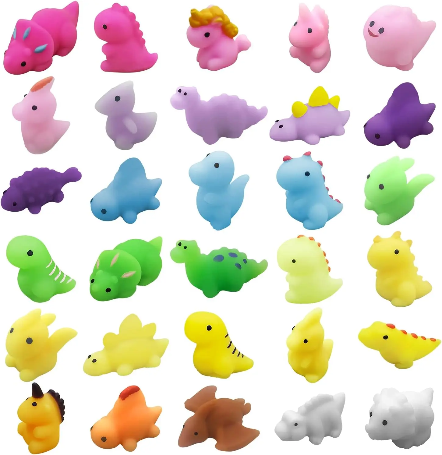 30PCS Mochi Squishy Toys, Mini Kawaii Dinosaur Squishies, Soft Stress Squeeze Fidget Toys, Party Bag Fillers, Birthday Gifts for Boys & Girls, Classroom Rewards, Easter Basket Stuffers