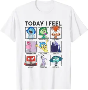 Youth & Adult Today I Feel Emotion Shirt, Inside Out 2 Therapy Shirt, Gift for Fans, Graphic Cotton Tee, Casual Wear, USA-Made & Printed Apparel	