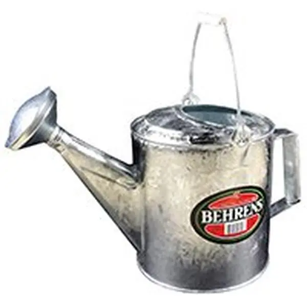 Behrens 256432 6 qt Hot-Dipped Galvanized Leak-Free Watering Can, Luxury Outdoor Gardening Tool with Red Wood Handle, Durability-Focused High-Quality Design