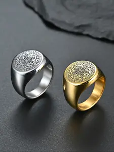 Men's Titanium Steel Ring, Seven-Point Star Design, Trendy Fashion Accessory, Comfortable Fit, Perfect Gift for Him