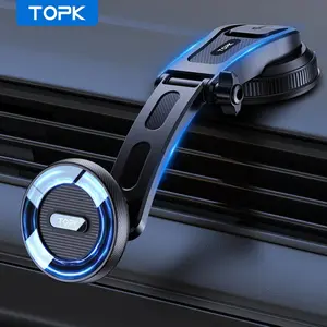 TOPK Magnetic Car Phone Holder, Car Dashboard Magnetic Phone Holder, Car Phone Stand, Universal Phone Navigation Bracket, Universal Car Mount, Car Cellphone Mount, Car Mount Smartphone, Car Accessories Compatible with MagSafe