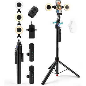 Vlogging Kit for /Android, 70"Auto   Tripod Auto-Open Tripod Stand for  with Light,  Microphones with Remote, YouTube Starter kit for , Vlogging