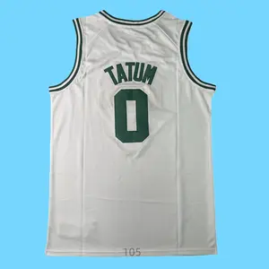 Jayson Tatum Men's Classic-Design Sleeveless stitched Basketball Jerseys white shirt