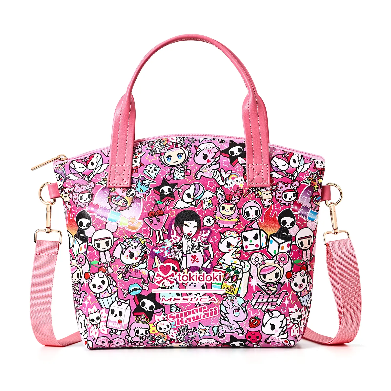 Tokidoki Y2K Crossbody Bag for Women, Unicorno Y2K Shell Shoulder Bag, Cute PU Leather Purse Handbag, Multiple Pockets, Adjustable Detachable Strap, Gift for Women