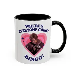 Leon Kennedy Where's Everyone Going? Bingo? Ceramic Coffee Mug, Leon Kennedy RE9 Ceramic Coffee Accent Mug, Perfect Gift for Him & Her
