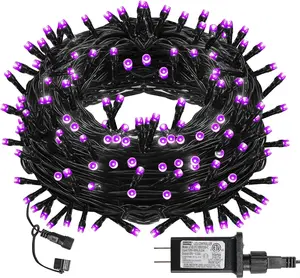 DAZZLE BRIGHT Halloween 300 LED String Lights, 100FT Connectable String Lights with 8 Lighting Modes, Halloween Decorations for Party Carnival Supplies, Indoor Outdoor Yard Garden Decor (Purple) DAZZLE BRIGHT Linhai Huanbo Lighting Co., Ltd.