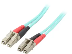 StarTech 450FBLCLC3 StarTech.com Aqua OM4 Duplex Multimode Fiber - 3m / 9.8 ft. - 100 Gb - 50/125 - OM4 Fiber -  LC to LC Fiber Patch Cable