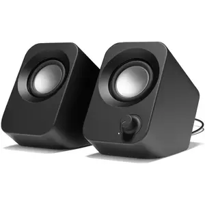 Speaker - 14W Stereo PC Speakers, USB , Compact Size with 30? Tilt Design, Volume Dial Control, for Desktop, Laptop, , Gaming Consoles, Black