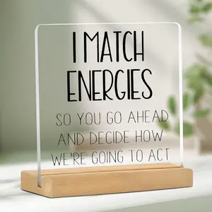 Inspiring Desk Decor Acrylic Sign, Motivational Home Office Decoration, Positive Gift for Men and Women, Encouraging Desk Accessories