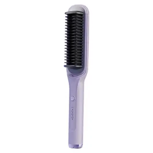PretiHom-Hair Straightening Comb Styling Tool Anti-FrizzCurler Comfort Salon Negative lon Hair Brush StraighteningBrush Heated Hair Straightener