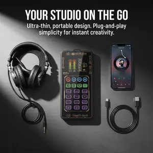 X55 Pro Handheld Voice Changer Sound Card Professional Audio for Live Singing