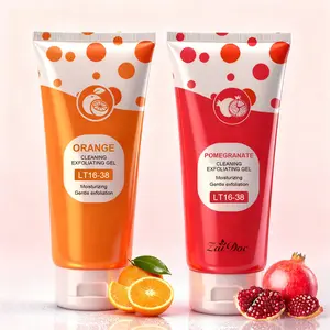 Orange Scented Exfoliator Clear Gel & Pomegranate  Exfoliator Clear Gel - Gentle Exfoliation for Face & Body, Deep Cleansing, Nourishing & Moisturizing, Suitable for All Skin Types