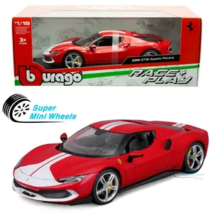 Bburago 1:18 Ferrari 296 GTB Assetto Fiorano – Red with White Stripes