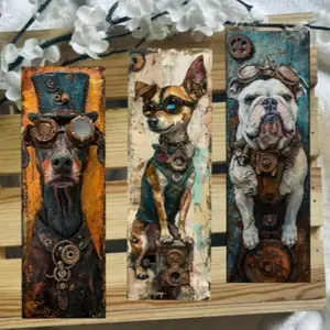 Steampunk Dog Bookmarks