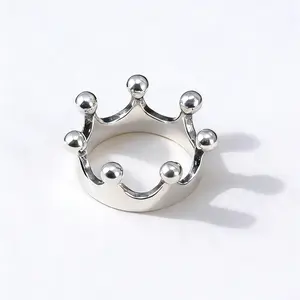 Sterling Silver Crown Band Ring – Elegant Princess Style Accessory-Size6-10inch- engagement proposal- jewelry tiktok  jewelry on sale